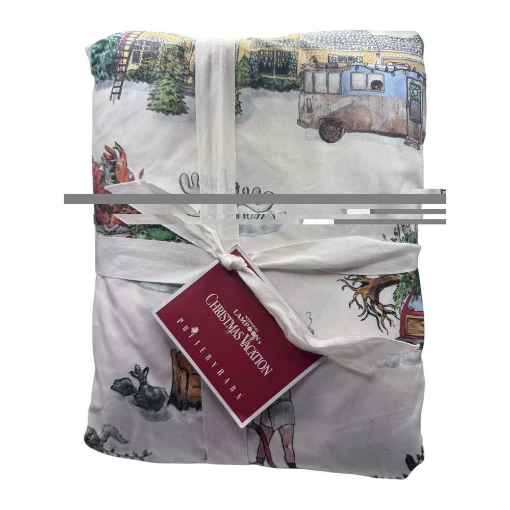 Pottery Barn National Lampoons Christmas Vacation Sheet Set Twin XL Organic New